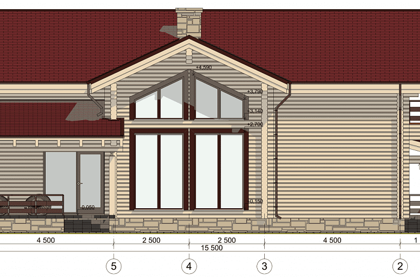 Жилой дом-брус205х140мм-14995х15500мм-1,5эт-АР