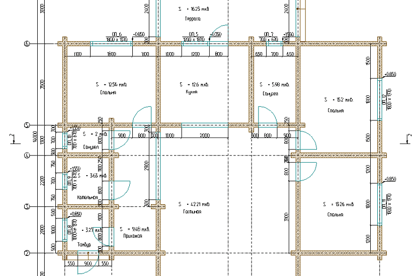 Дом-брус192х192мм-13500х14000мм-1эт-АР-КР Дом-брус192х192мм-13500х14000мм-1эт-АР-КР