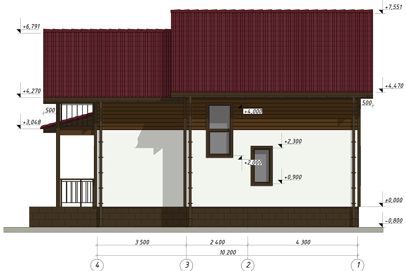 Жилой дом-каркас200мм-12600х7400мм-1,5этажа-АР Жилой дом-каркас200мм-12600х7400мм-1,5этажа-АР