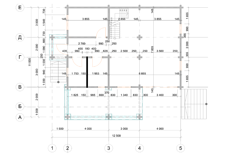 Дом-профбрус145х145-2эт-11000х12500-ЭП Дом-профбрус145х145-2эт-11000х12500-ЭП