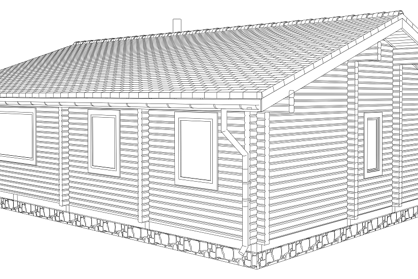 Жилой дом-брус136х136 мм-11000х8000мм-1эт-АР-КР Жилой дом-брус136х136 мм-11000х8000мм-1эт-АР-КР