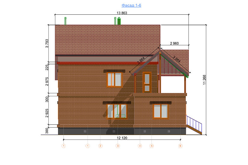 Дом-газобетон-1,5эт-12120х10300мм-АР Дом-газобетон-1,5эт-12120х10300мм-АР