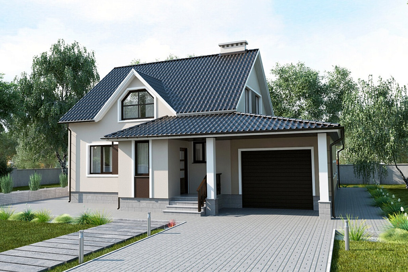 Дом с гаражом 12 х 7,65