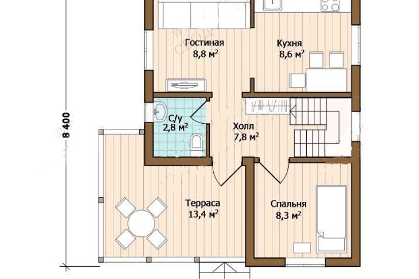 Дом из профилированного бруса ПБ-87