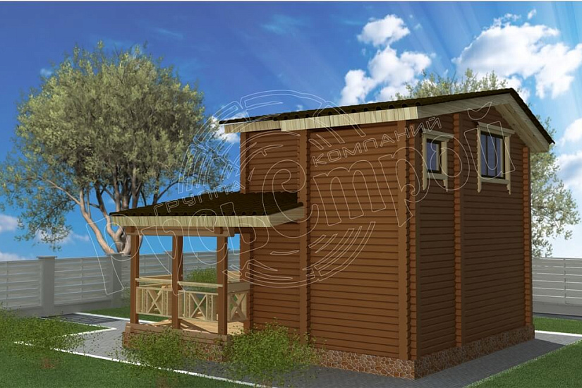 ПРОЕКТ Б-34 БАНЯ ИЗ ПРОФИЛИРОВАННОГО БРУСА