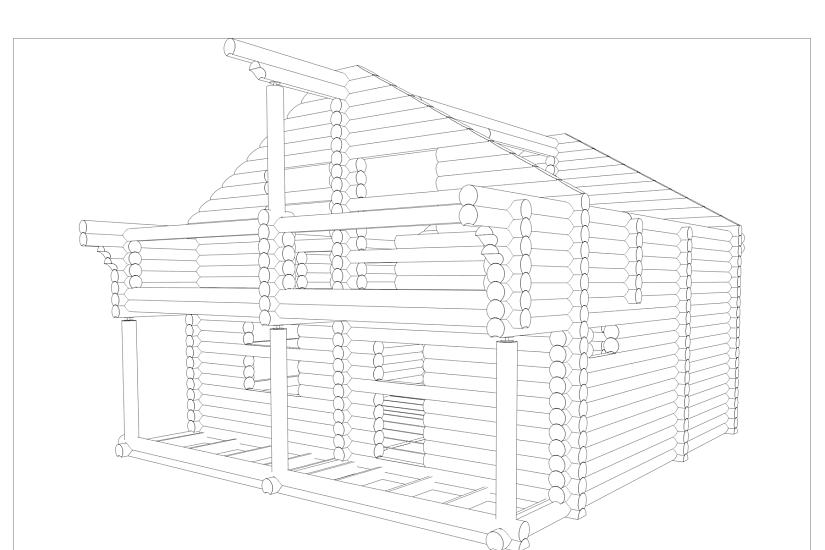 Дом-бревно240мм-8870х8500мм-1,5эт-КД