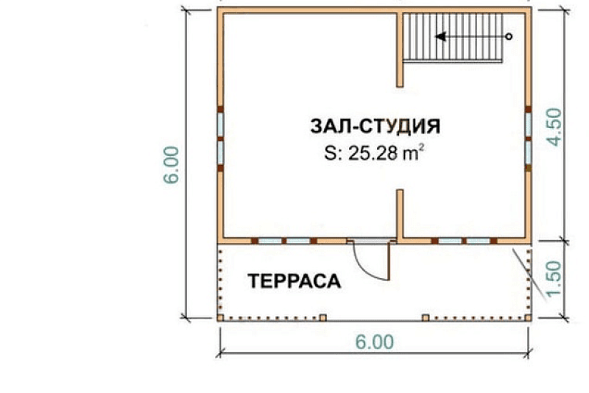 Дом из бруса 6х6 к1п7