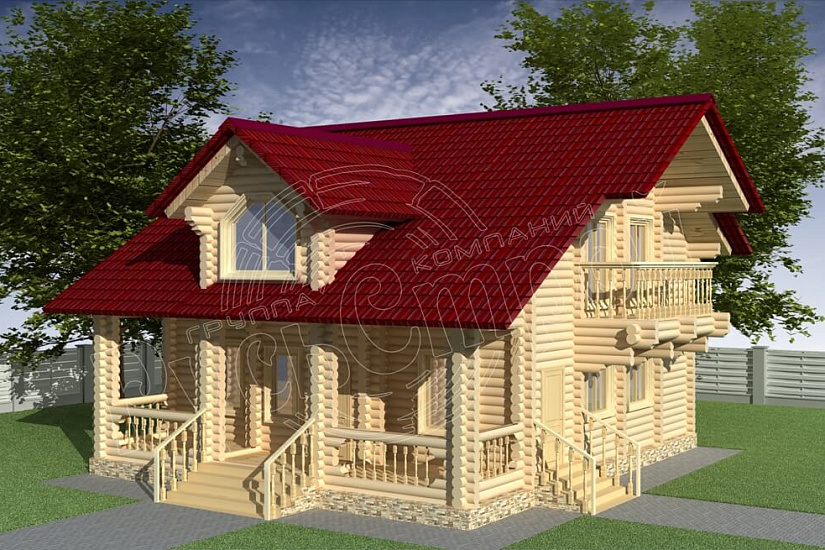 ПРОЕКТ Д-21 ДОМ ИЗ ОЦИЛИНДРОВАННОГО БРЕВНА