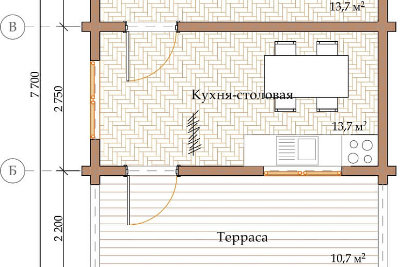 ПРОЕКТ Д-1 ДОМ ИЗ ОЦИЛИНДРОВАННОГО БРЕВНА