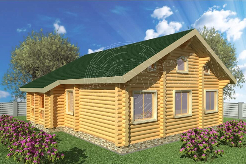 ПРОЕКТ Д-24 ДОМ ИЗ ОЦИЛИНДРОВАННОГО БРЕВНА