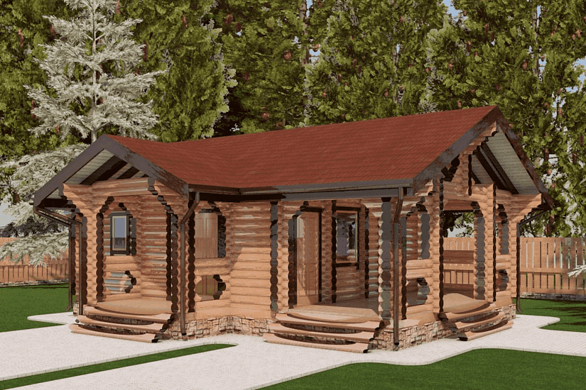 Баня-бревно220мм-9800х8000мм-1эт-АР