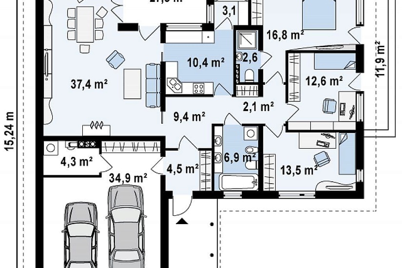 ДОМ ИЗ ГАЗОБЕТОНА ГД-198