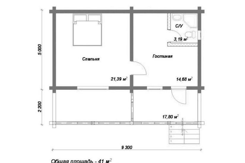 Проект дома из бруса №539 Проект дома из бруса №539