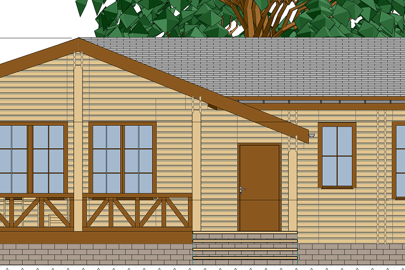 Жилой дом-двойной брус 219мм-12950х9625мм-1эт-АР-КР Жилой дом-двойной брус 219мм-12950х9625мм-1эт-АР-КР