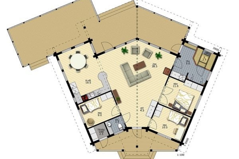 Дом из бруса Уфа 122T