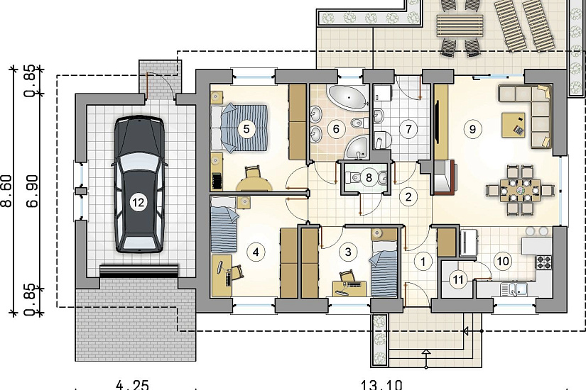 Проект дома из газобетона Заречье Проект дома из газобетона Заречье