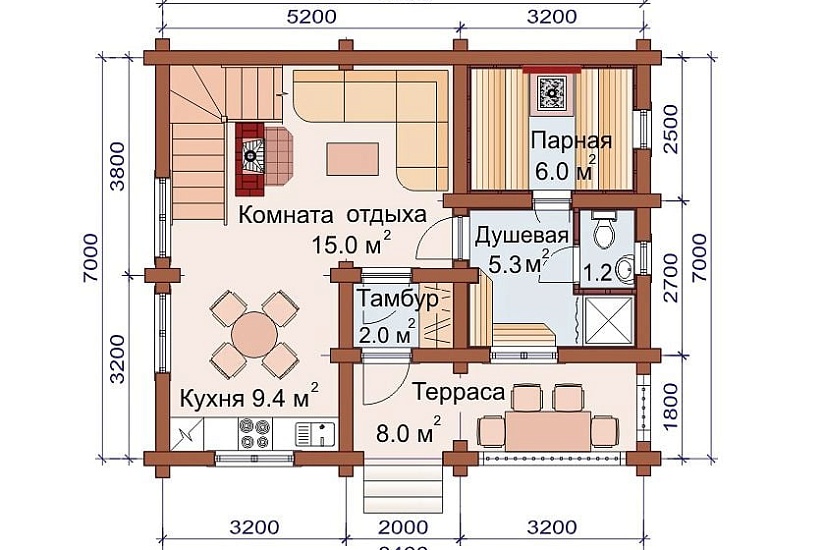 ДОМ-БАНЯ ИЗ БРЕВНА ДБ-117