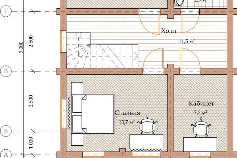 ПРОЕКТ Д-16 ДОМ ИЗ ОЦИЛИНДРОВАННОГО БРЕВНА