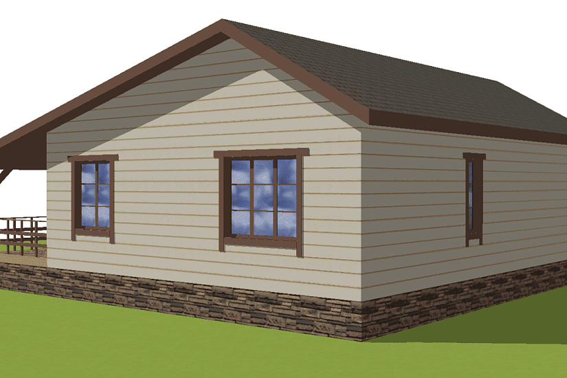 Дом-каркас 150 мм-1300х12600 мм-1эт-АР-КР