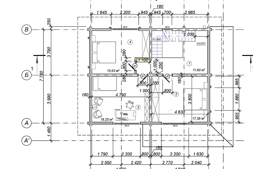 Проект дома из бруса №825 Проект дома из бруса №825