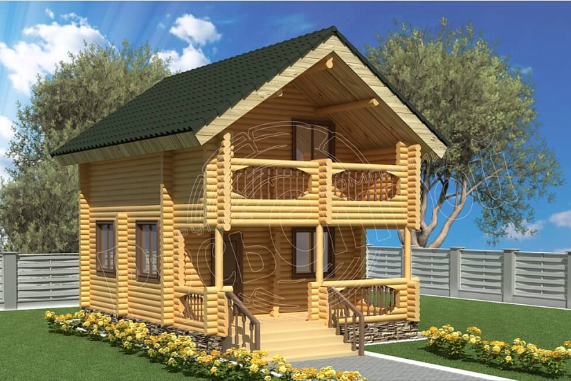 ПРОЕКТ Д-1 ДОМ ИЗ ОЦИЛИНДРОВАННОГО БРЕВНА