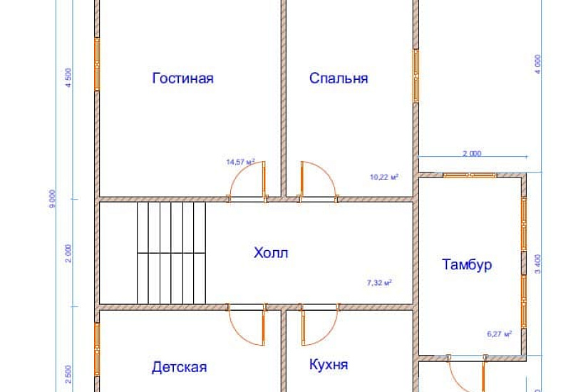 Дом из бруса №28 9x8 м Дом из бруса №28 9x8 м