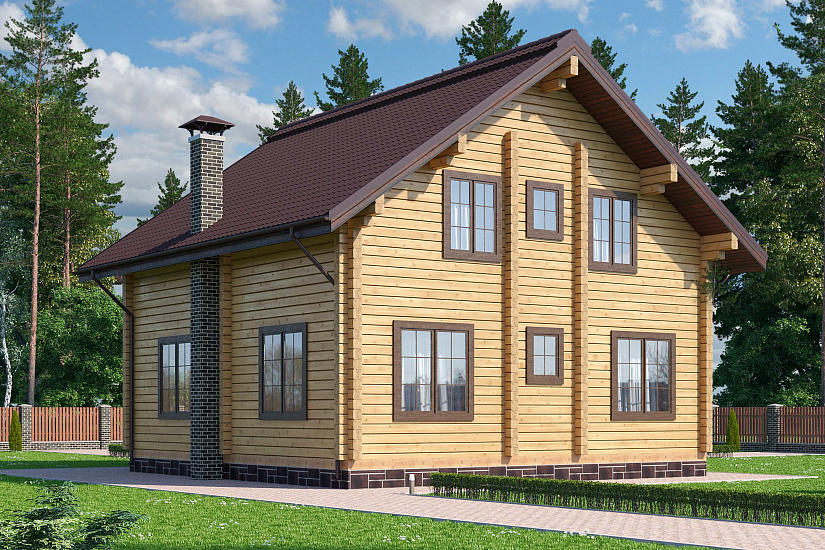 Дом-брус206х206мм-10500х10000мм-1,5эт.-АР-КР