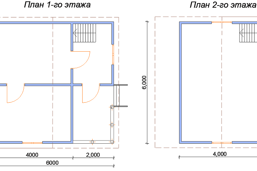Каркасный дачный дом с верандой и террасой, двухэтажный №37