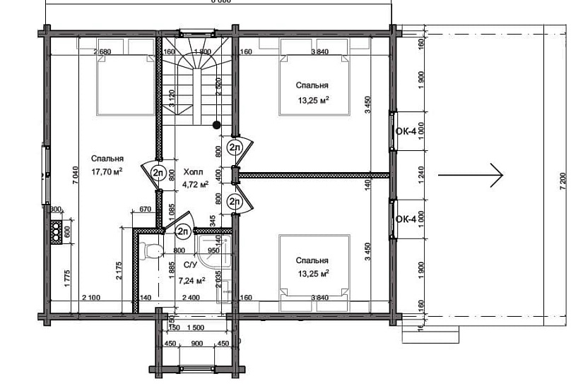 Дом из профилированного бруса ПБ-139