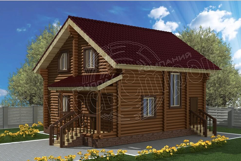 ПРОЕКТ Д-2 ДОМ ИЗ ОЦИЛИНДРОВАННОГО БРЕВНА