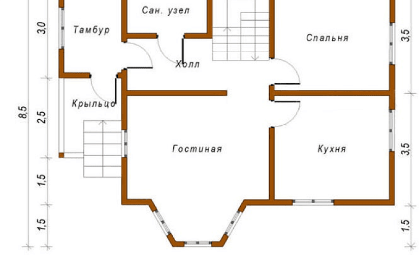 Дом 8,5х10,5 К2П8
