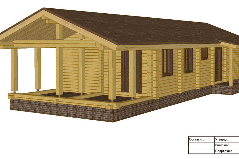 Баня из бруса 15х5,5- 1эт - КД