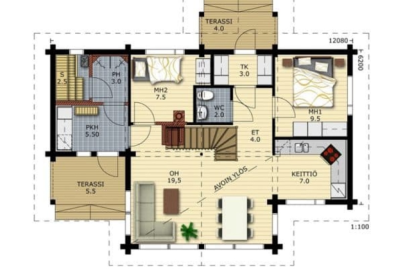 Дом из бруса Чистополь 93s