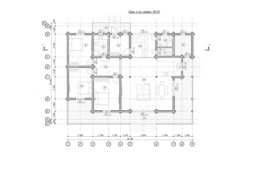 Дом-1,5эт-профбрус-18000х13600мм-КД Дом-1,5эт-профбрус-18000х13600мм-КД