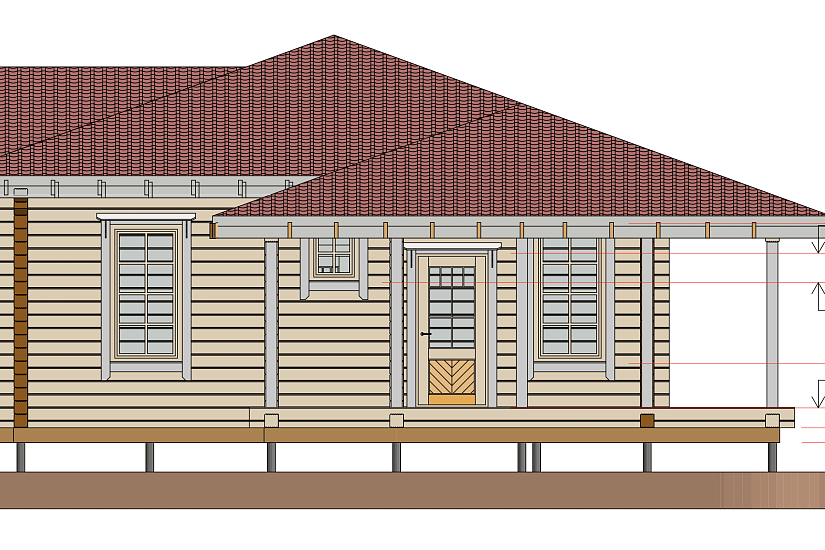 Жилой дом-брус 190х188мм-18900х11200мм-1эт-КР
