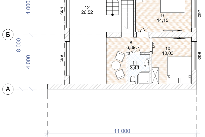 Дом-каркас150мм-11000х8000мм-1,5этажа-АР Дом-каркас150мм-11000х8000мм-1,5этажа-АР