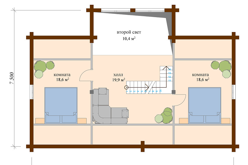 Проект дома из бруса №358