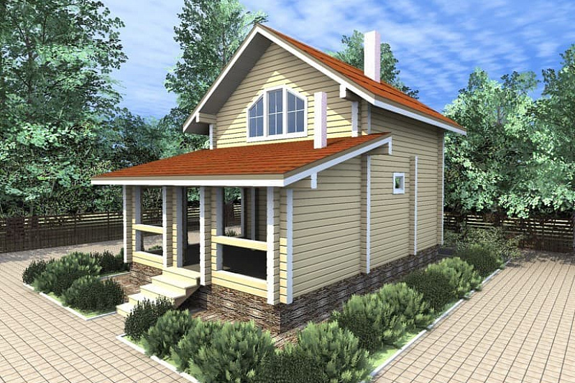 Дачный домик из клееного бруса