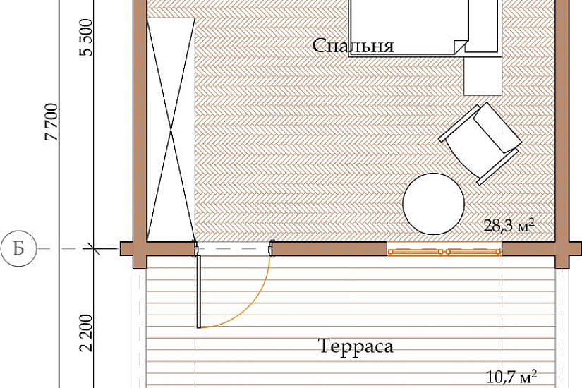 ПРОЕКТ Д-1 ДОМ ИЗ ОЦИЛИНДРОВАННОГО БРЕВНА