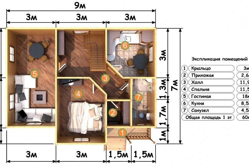 ДОМ ИЗ БРУСА ДБр-101а