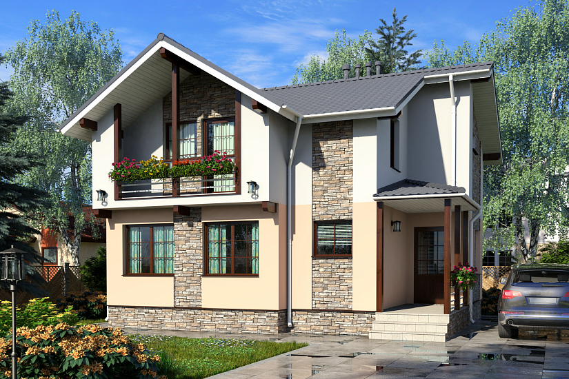 Дом-каркас150мм-9600х8600мм-2эт-АР