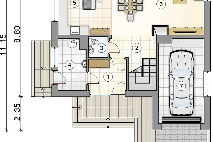 Проект дома из газобетона с плоской крышей Проект дома из газобетона с плоской крышей