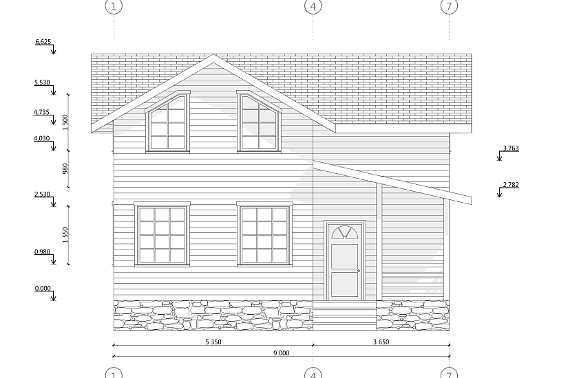 Дом-2эт-Каркасник150мм-9000х8000мм-ЭП