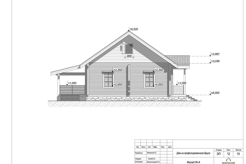 Дом из проф. бруса 1эт