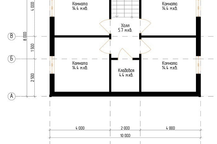 Жилой дом из бруса №5 10x10 м Жилой дом из бруса №5 10x10 м