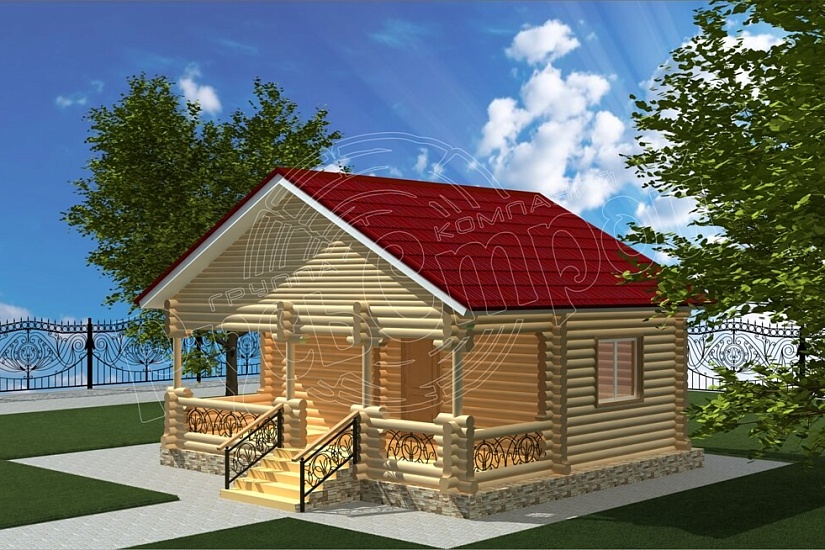 ПРОЕКТ Б-16 БАНЯ ИЗ ОЦИЛИНДРОВАННОГО БРЕВНА