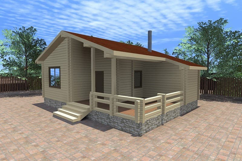 Баня из клееного бруса 79 м2