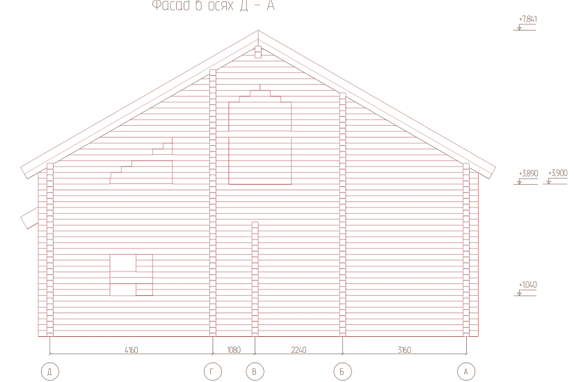 Дом-брус 160х160мм-10640х10640мм-1,5эт-КД