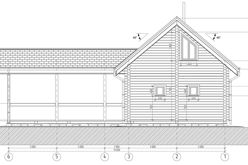 Дом-брус 166х160мм-13500х8400мм-АР-КР