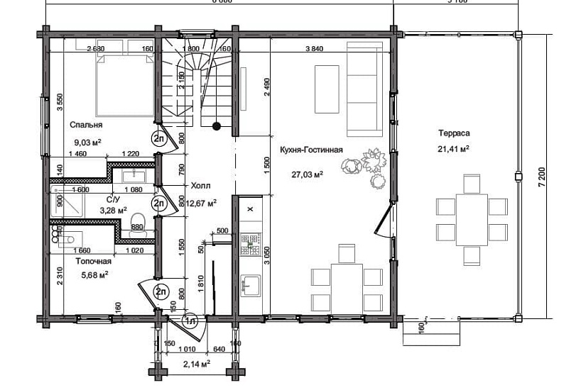 Дом из профилированного бруса ПБ-139